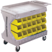 Pro Cart With Yellow Bins, Double-sided, 36 bins, 45-5/18" W x 24" D x 34-3/4" H CC832 | Meunier Outillage Industriel