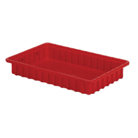 Divider Box&reg; Containers, Polyethylene, 16.5" W x 10.9" D x 2.5" H, Red Meunier Outillage Industriel