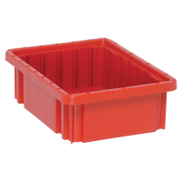 Contenants Divider Box, Plastique, 10,9" la x 8,3" p x 3,5" h, Rouge Meunier Outillage Industriel