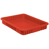 Divider Box&reg; Containers, Plastic, 22.5" W x 17.5" D x 3" H, Red Meunier Outillage Industriel
