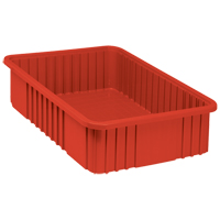 Divider Box&reg; Containers, Plastic, 22.5" W x 17.5" D x 6" H, Red Meunier Outillage Industriel