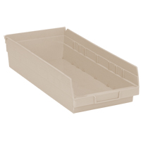 Economy Shelf Bin, 8-3/8" W x 4" H x 17-7/8" D, Ivory Meunier Outillage Industriel
