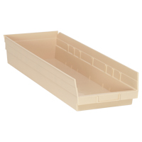 Economy Shelf Bin, 8-3/8" W x 4" H x 23-5/8" D, Ivory, 60 lbs. Capacity Meunier Outillage Industriel