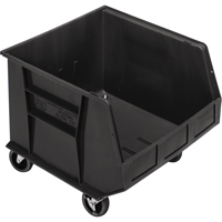 Bac mobile, 14" ha x 16-1/2" la x 18" p, Capacit&eacute; de 75 lb, Noir Meunier Outillage Industriel