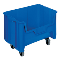 Bac g&eacute;ant mobile empilable, 12-7/16" ha x 19-7/8" la x 15-1/4" p, Capacit&eacute; de 250 lb, Bleu Meunier Outillage Industriel
