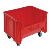 Bac g&eacute;ant mobile empilable, 12-7/16" ha x 19-7/8" la x 15-1/4" p, Capacit&eacute; de 250 lb, Rouge Meunier Outillage Industriel
