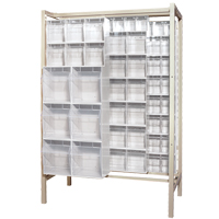 Syst&egrave;me de stockage &agrave; glissi&egrave;re &agrave; bacs basculants autonome, 51-1/4" la x 26" p x 77" h, 101 tiroirs Meunier Outillage Industriel