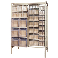 Syst&egrave;me de stockage &agrave; glissi&egrave;re &agrave; bacs basculants autonome, 51-1/4" la x 26" p x 77" h, 101 tiroirs Meunier Outillage Industriel