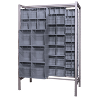 Syst&egrave;me de stockage &agrave; glissi&egrave;re &agrave; bacs basculants autonome, 51-1/4" la x 26" p x 77" h, 101 tiroirs Meunier Outillage Industriel