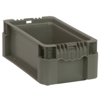 Collapsible Stacking Container, 7" W x 12" D x 5" H, Grey Meunier Outillage Industriel