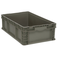 Collapsible Stacking Container, 15" W x 24" D x 7.5" H, Grey Meunier Outillage Industriel