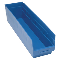 Bacs en plastique pour &eacute;tag&egrave;res Store More, 6-5/8" la x 6" H x 23-5/8" p, Bleu, Capacit&eacute; 90 lb Meunier Outillage Industriel