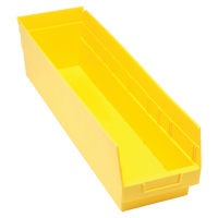 Bacs en plastique pour &eacute;tag&egrave;res Store More, 6-5/8" la x 6" H x 23-5/8" p, Jaune, Capacit&eacute; 90 lb Meunier Outillage Industriel