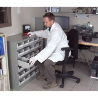 KPC-HD Heavy-Duty Parts Cabinet, Galvanized Steel, 30 Drawers, 34-3/5" x 15-7/10" x 34-3/5", Grey Meunier Outillage Industriel