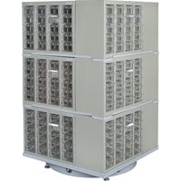 Heavy-Duty Industrial Carousel Drawer Cabinet, Steel, 240 Drawers, 27" W x 27" D x 48" H, Grey Meunier Outillage Industriel