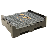 Contenant de vrac pliable, 47,2" lo x 39,4" la x 39,4" h, Gris Meunier Outillage Industriel