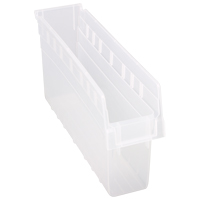 Store-Max Shelf Bins, 4-3/8" W x 8" H x 17-7/8" D, Clear, 56 lbs. Capacity Meunier Outillage Industriel