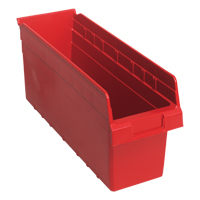 Store-Max Shelf Bins, 6-5/8" W x 8" H x 17-7/8" D, Red, 56 lbs. Capacity Meunier Outillage Industriel