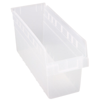 Store-Max Shelf Bins, 6-5/8" W x 8" H x 17-7/8" D, Clear, 56 lbs. Capacity Meunier Outillage Industriel