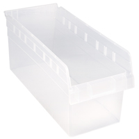 Store-Max Shelf Bins, 8-3/8" W x 8" H x 17-7/8" D, Clear, 56 lbs. Capacity Meunier Outillage Industriel