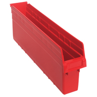 Store-Max Shelf Bins, 4-3/8" W x 8" H x 23-5/8" D, Red, 68 lbs. Capacity Meunier Outillage Industriel