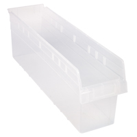 Store-Max Shelf Bins, 6-5/8" W x 8" H x 23-5/8" D, Clear, 68 lbs. Capacity Meunier Outillage Industriel