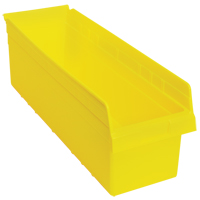 Store-Max Shelf Bins, 8-3/8" W x 8" H x 23-5/8" D, Yellow, 68 lbs. Capacity Meunier Outillage Industriel