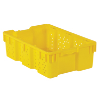 Agricultural Plastic Stack-N-Nest Container, 16" x 23.9" x 7.3", Yellow Meunier Outillage Industriel