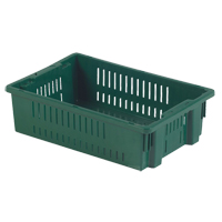 Agricultural Plastic Stack-N-Nest Container, 13.1" x 19.7" x 5.6", Green Meunier Outillage Industriel