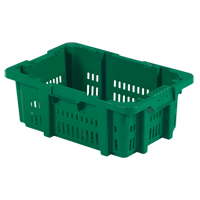 Food Handling Plastic Stack-N-Nest Container, 16" x 23.9" x 8.8", Green Meunier Outillage Industriel