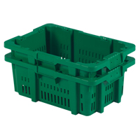 Food Handling Plastic Stack-N-Nest Container, 16" x 23.9" x 8.8", Green Meunier Outillage Industriel