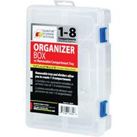Plastic Compartment Box, 6.25" W x 9.25" D x 2.2" H, 8 Compartments Meunier Outillage Industriel