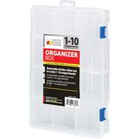 Plastic Compartment Box, 7.75" W x 11.75" D x 2.2" H, 10 Compartments CG071 | Meunier Outillage Industriel
