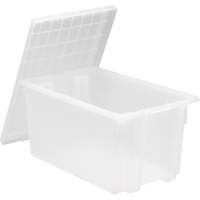 Heavy-Duty Stack & Nest Tote, 15" x 19.5" x 29.5", Clear CG093 | Meunier Outillage Industriel