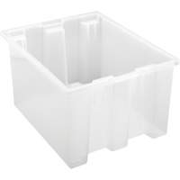 Heavy-Duty Stack & Nest Tote, 10" x 15.5" x 19.5", Clear CG087 | Meunier Outillage Industriel