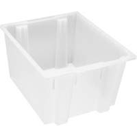 Heavy-Duty Stack & Nest Tote, 13" x 19.5" x 23.5", Clear CG091 | Meunier Outillage Industriel