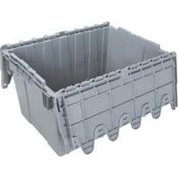 Flip Top Plastic Distribution Container, 21.65" x 15.5" x 12.5", Grey Meunier Outillage Industriel