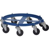 Octagon Drum Dolly, Steel, 2000 lbs. Capacity, 27-1/16" Diameter, Cast Iron Casters Meunier Outillage Industriel