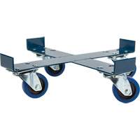 Drum Dolly, Steel, 1400 lbs. Capacity, 24" Diameter, Blue Elastic Casters Meunier Outillage Industriel