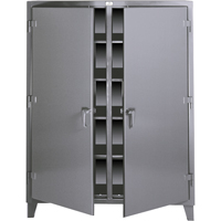 Armoires &agrave; double rangement, Acier, 8 Tablettes, 72" h x 48" la x 24" P, Gris fonc&eacute; Meunier Outillage Industriel