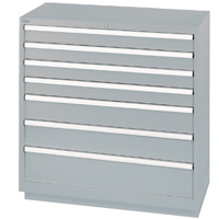 Drawer Cabinets, 7 Drawers, 40-1/4" W x 22-1/2" D x 41-3/4" H, Grey Meunier Outillage Industriel