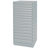 Drawer Cabinets, 15 Drawers, 28-1/4" W x 28-1/2" D x 59-1/2" H, Grey Meunier Outillage Industriel