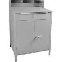 Cabinet Style Shop Desk, 34-1/2" W x 30" D x 53" H, Grey FI520 | Meunier Outillage Industriel