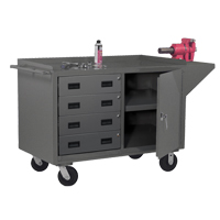 Armoire d'&eacute;tabli mobile, Acier Surface Meunier Outillage Industriel