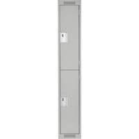 Casiers Clean Line, 2 niveaux, 12" x 18" x 72", Acier, Gris, Rivet (assembl&eacute;) Meunier Outillage Industriel