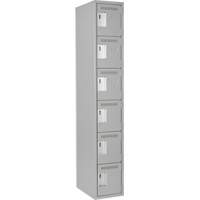 Petits casiers Clean Line, 6 niveaux, 12" x 18" x 72", Acier, Gris, Rivet (assembl&eacute;) Meunier Outillage Industriel