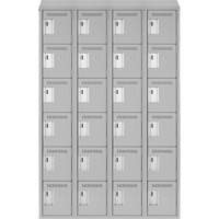Petits casiers Clean Line, 6 niveaux, Bloc de 4, 48" x 18" x 78", Acier, Gris, Rivet (assembl&eacute;) Meunier Outillage Industriel