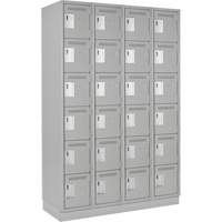 Clean Line Lockerette, 6 -tier, Bank of 4, 48" x 18" x 76", Steel, Grey, Rivet (Assembled) Meunier Outillage Industriel