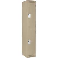 Clean Line Lockers, 2 -tier, 12" x 18" x 72", Steel, Beige, Rivet (Assembled) Meunier Outillage Industriel
