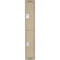 Clean Line Lockers, 2 -tier, 12" x 18" x 72", Steel, Beige, Rivet (Assembled) Meunier Outillage Industriel